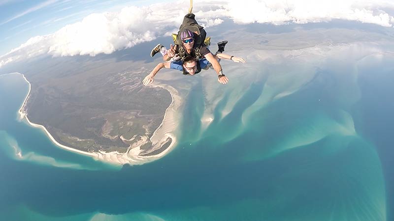 Experience one of the most beautiful places to skydive in Australia, guaranteed beach landing, price includes APF Levy!