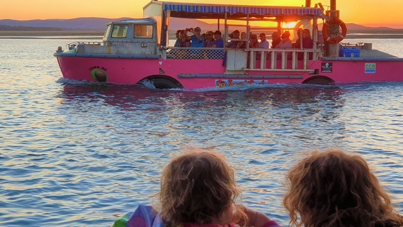 A perfect way to experience 1770 and the thrill of a ride in an amphibious vehicle!