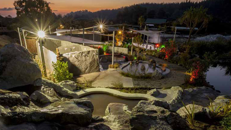 Experience a truly unique New Zealand Geothermal Bathing Experience under the stars and overlooking New Zealand's most active geothermal park.