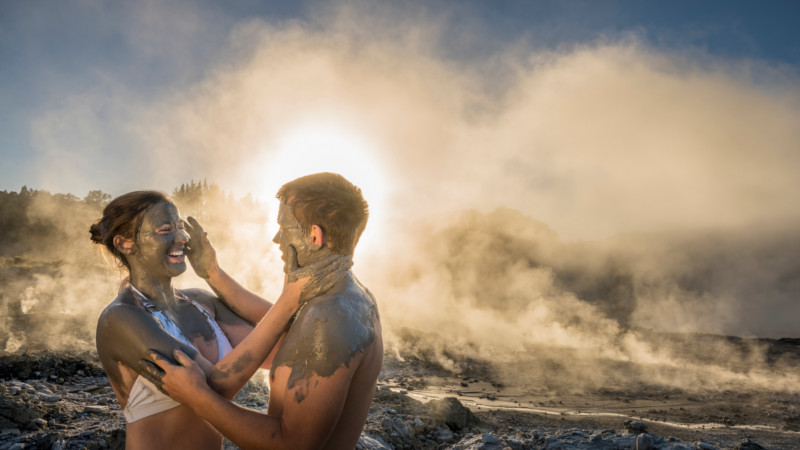 Experience a truly unique New Zealand Geothermal Bathing Experience under the stars and overlooking New Zealand's most active geothermal park.