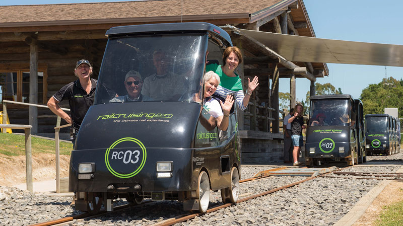 Hop aboard your own self-drive railway car and enjoy epic 360-degree views of Lake Rotorua and rolling farmland... 