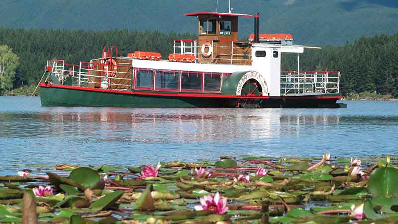 Experience a piece of New Zealand's maritime history aboard the 105 year old Otunui paddleboat and enjoy a 2 hour cruise along Lake Whakamaru surrounded by beautiful native forest, wildlife, hidden valleys, streams and dams.