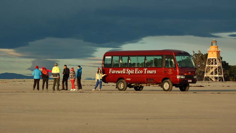 Come on an extra special eco journey to Farewell Spit a protected nature reserve and home to New Zealand's longest sand spit. 