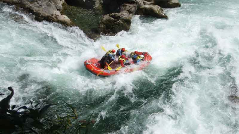 Embark on a thrilling rafting expedition in New Zealand?s white water capital Murchison with the rugged West Coast scenery as a stunning backdrop for the ultimate adventure experience.