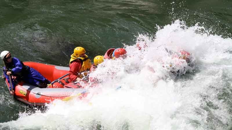 Embark on a thrilling rafting expedition in New Zealand?s white water capital Murchison with the rugged West Coast scenery as a stunning backdrop for the ultimate adventure experience.