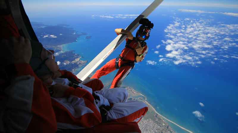 Enjoy a panoramic flight with stunning views as you climb to 10,000ft over snow-capped mountains, golden beaches and turquoise oceans then...JUMP! 