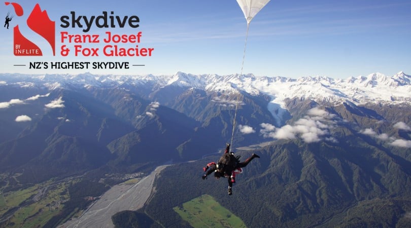 The highest tandem skydive in the southern hemisphere is now available at Franz Josef Glacier.