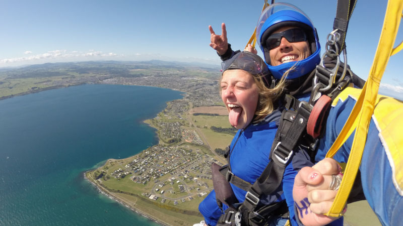 Experience a breath-taking 12,000ft jump over one of the best skydiving locations in New Zealand with Skydive Taupo!