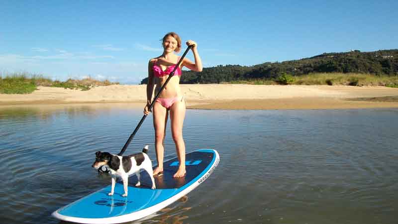 Early in the morning the water is often mill pond calm, it is a quiet time to enjoy the vistas and some exercise provided by SUP boarding..