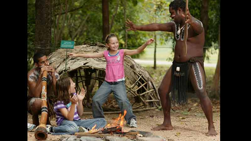 Explore Tjapukai by day and experience the living history of the North Queensland rainforest people with over 16 engaging and interactive activities