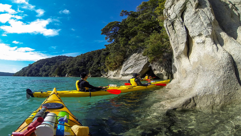 Join us for an amazing eco friendly kayaking expedition through the forest fringed Astrolabe, deep within the heart of the Abel Tasman National Park.