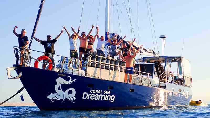 Explore the outer Great Barrier Reef from Cairns on this 2-day overnight snorkel, dive & sail trip with Coral Sea Dreaming