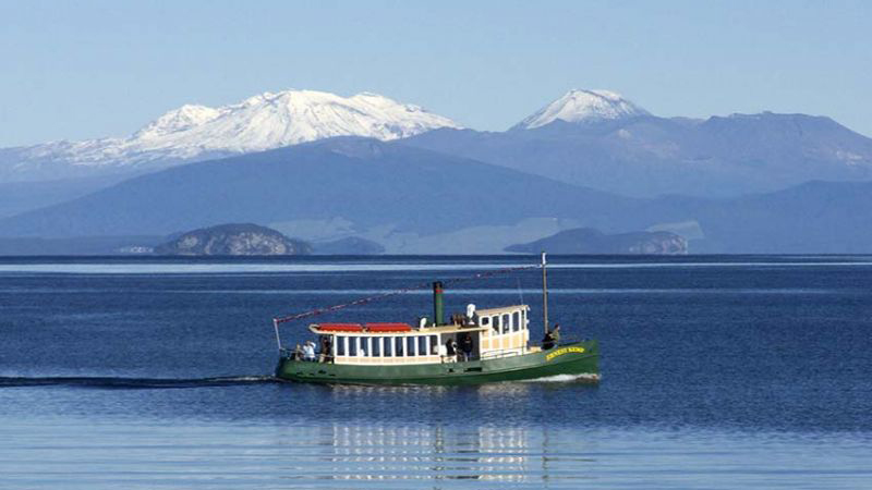Join us for a relaxing cruise along the magnificent Lake Taupo aboard The Ernest Kemp, a beautiful vintage replica steamboat!