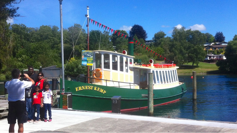 Join us for a relaxing cruise along the magnificent Lake Taupo aboard The Ernest Kemp, a beautiful vintage replica steamboat!