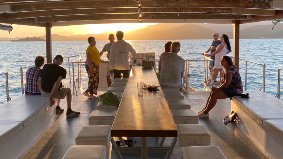 Unwind in the ambience of a Whitsunday sunset with Iconic Whitsunday Adventures.