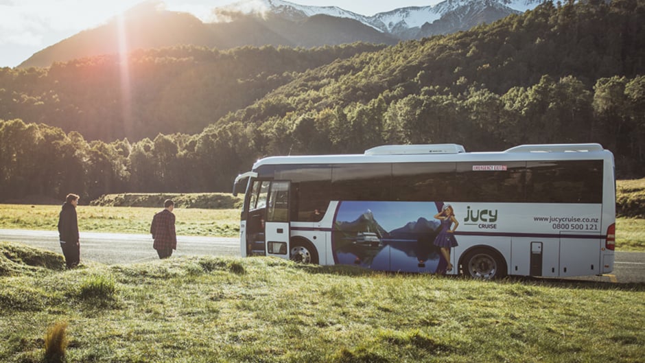 Leave the driving to the pros and experience Fiordland from this cruisey coach and catamaran combo!