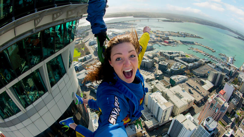 Jump from New Zealand’s highest building with nothing but a wire between you and the ground 192m (629ft) down!