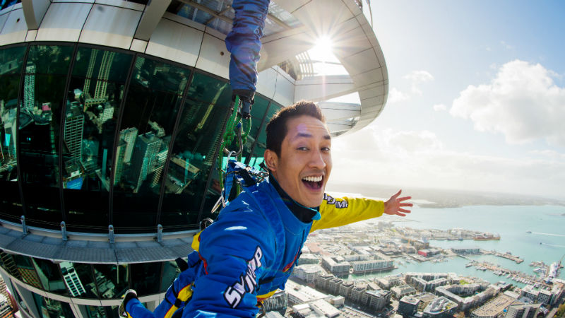 Jump from New Zealand’s highest building with nothing but a wire between you and the ground 192m (629ft) down!