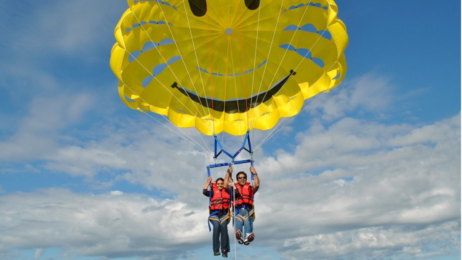Enjoy the exhilaration of free flight with Katoa Parasailing Rotorua
