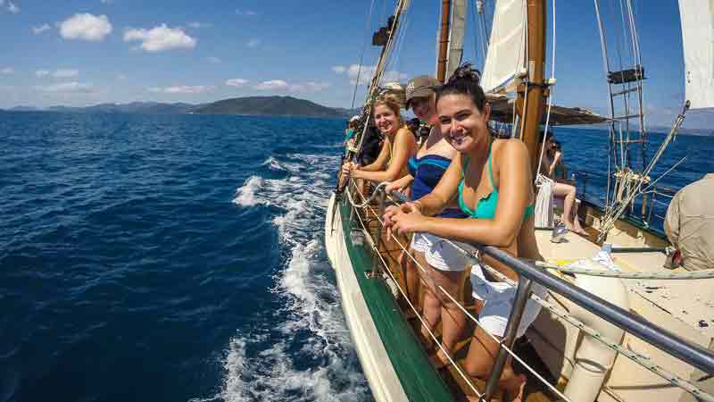 Take a day sailing trip through the Whitsundays with Tallship Adventures. Departing Airlie Beach, you will discover uninhabited islands, snorkel with wildlife and more!