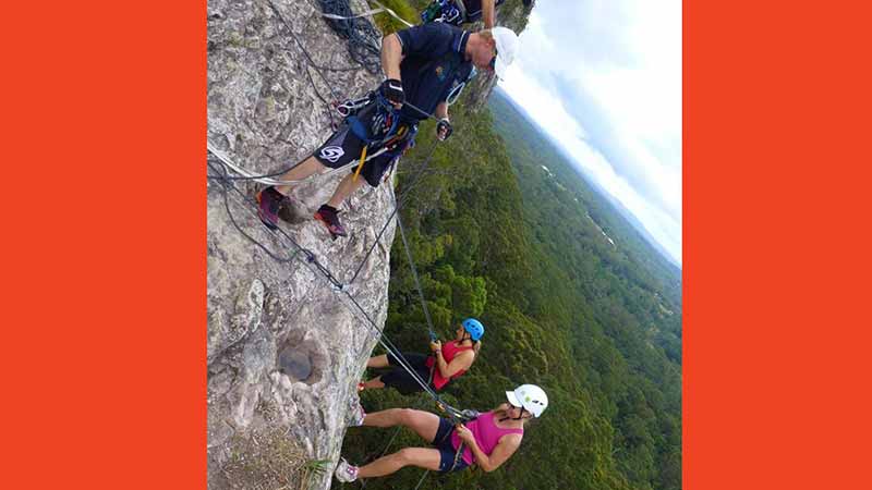 Catch the sunset while abseiling Mount Timbeerwah! Step outside your comfort zone and conquer cliffs up to 50m high just outside of Noosa