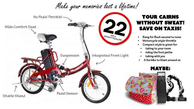Explore Cairns and the surroundings in a day by Electric bike. Effortless travel, endless fun! 