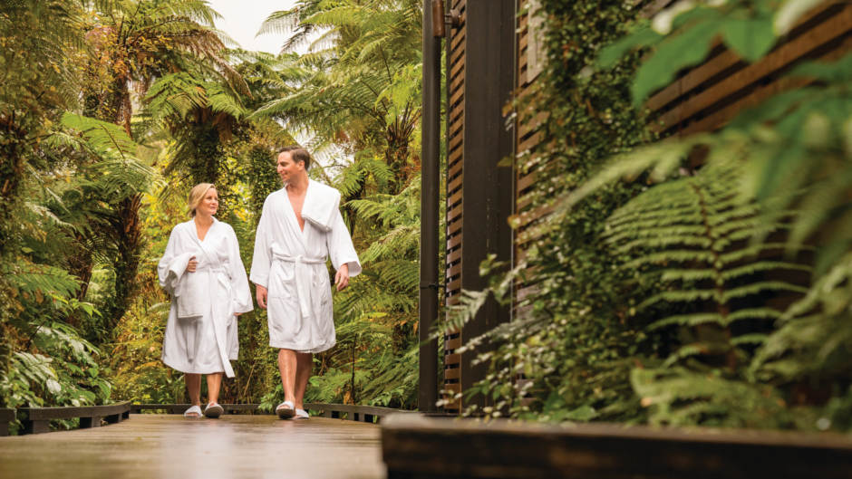 Nestled among the lush native rainforest in the heart of Franz Josef, the Glacier Hot Pools provide a truly unique setting for absolute relaxation.