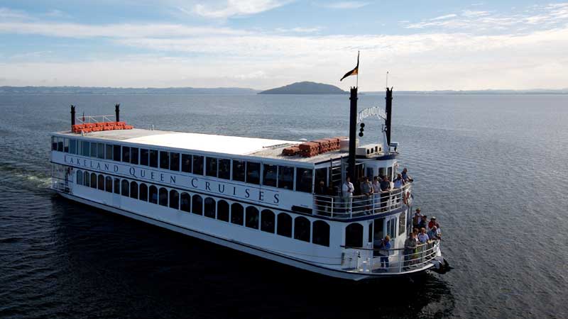 Join the friendly crew aboard the M.V Lakeland Queen for an unforgettable breakfast cruise across Lake Rotorua.