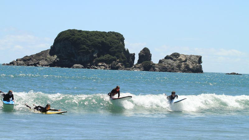Authentic surf lessons with a New Zealand surf legend in a stunning natural environment. Perfect!.