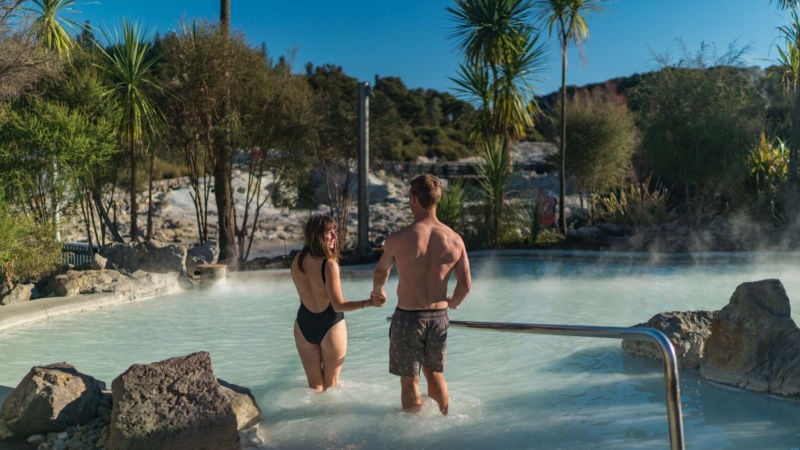 Combine a relaxing natural Sulphur Spa with an exploration of Rotorua's most active thermal park - Hell's Gate!