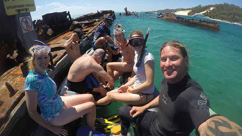 Join B52 Charters for an adventure sailing trip to Tangalooma where we snorkel, dive and swim the wrecks with turtles, dolphins, fish, birds and diverse marine life