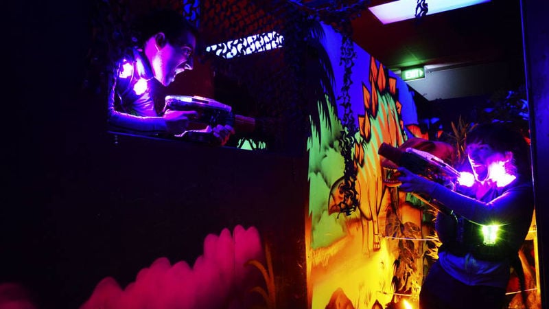 Shoot your way to victory in our incredible lazer tag arena!