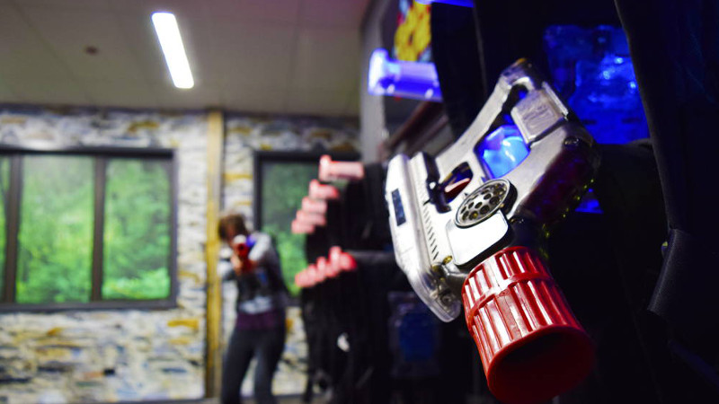 Shoot your way to victory in our incredible lazer tag arena!
