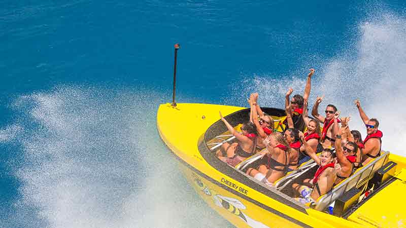 Jump on board Pioneer Jet Boat in the heart of Airlie Beach! Hold on tight and prepare to get wet!