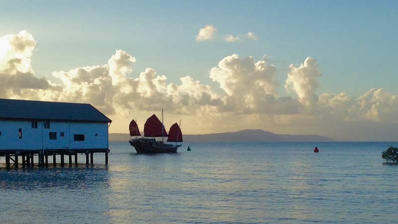 Experience an incredible sunset sailing through Port Douglas and out to the Coral Sea aboard the unique Shaolin!
