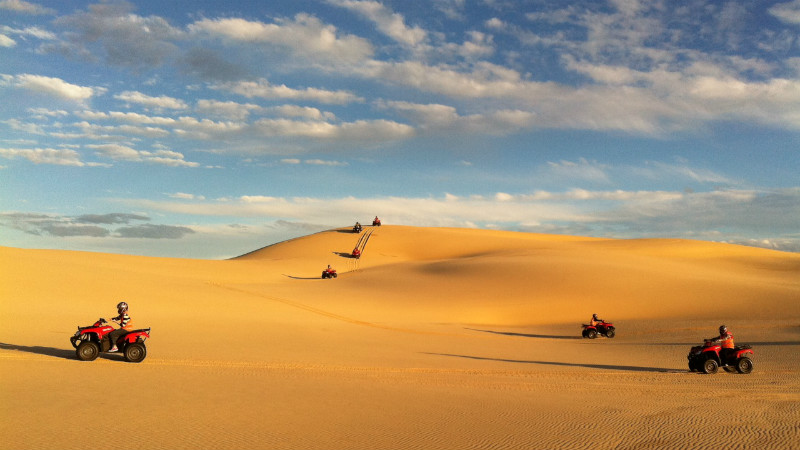 Join the team at Sand Dune Adventures Port Stephens - they have the biggest and best bikes and sand dunes!