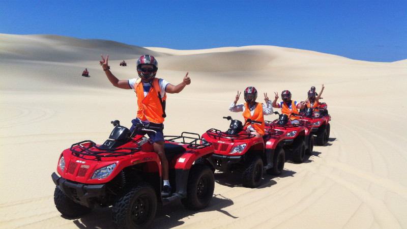 Join the team at Sand Dune Adventures Port Stephens - they have the biggest and best bikes and sand dunes!