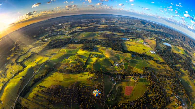 Enjoy a bird’s eye view of the beautiful Hunter Valley with an incredible hot air ballooning experience!