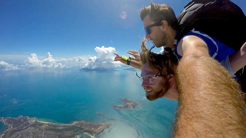 Experience the thrill skydiving from up to 15,000ft, Stunning views of the Whitsunday islands, coastline and beaches