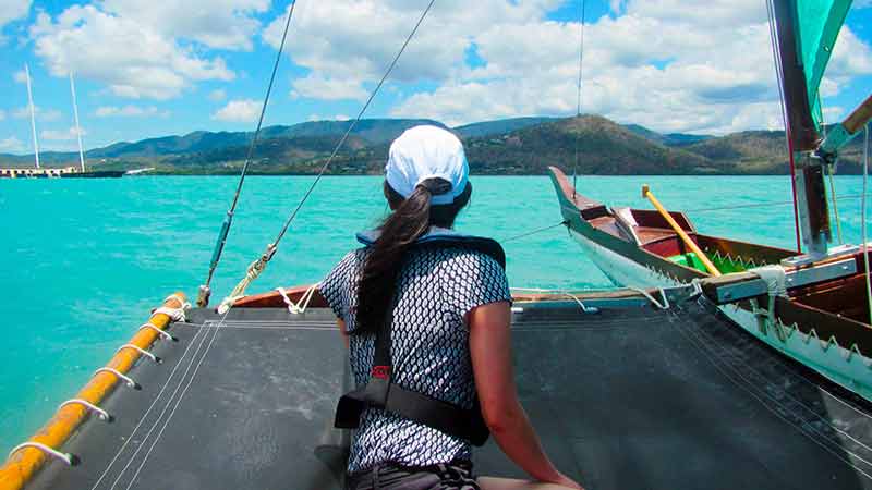 Join Whitsundays Sailing Outrigger Tours on a 2 hour eco tour around Pigeon Island