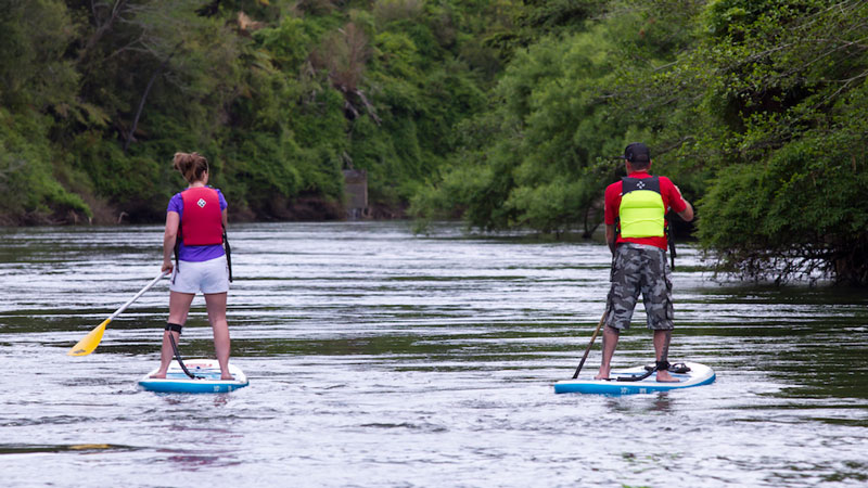 Discover a new way of getting around on the water with Raglan Watersports - Stand Up Paddle Boarding on the Waikato River.