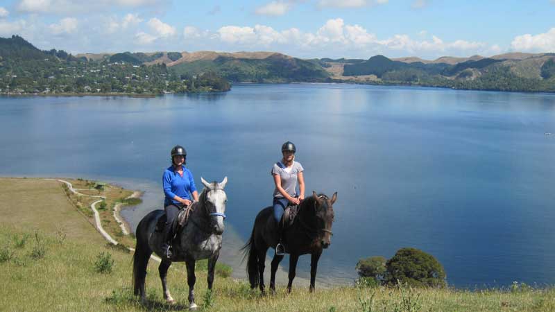 Join Horse Trekking Lake Okareka for a fantastic 2 hours of horse riding over stunning farmland to the beautiful and picturesque sandy shores of Lake Okareka