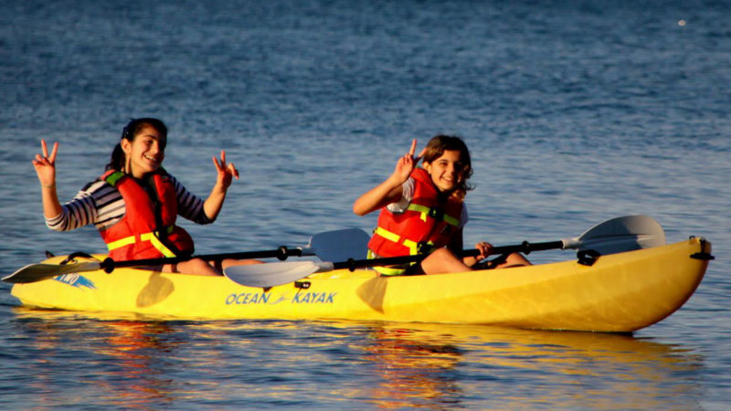 Enjoy the beautiful waters of Mission Bay Beach as you glide across the water in our top of the line kayaks.