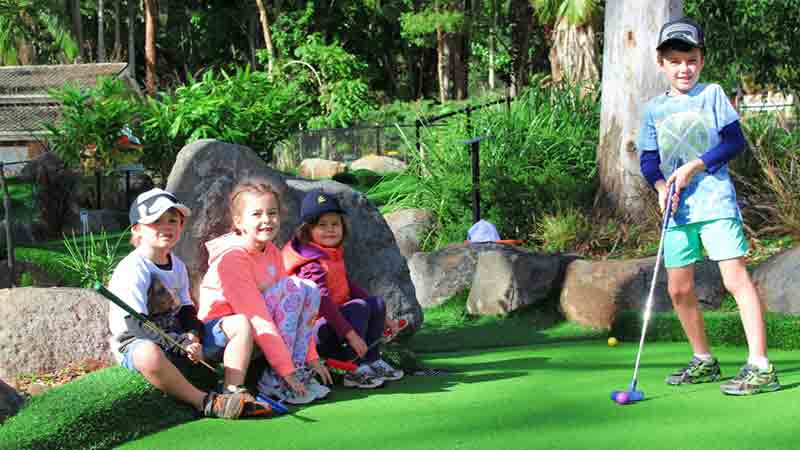 Get to Thunderbird Park on Mt Tamborine for a round of minigolf, suitable for all ages