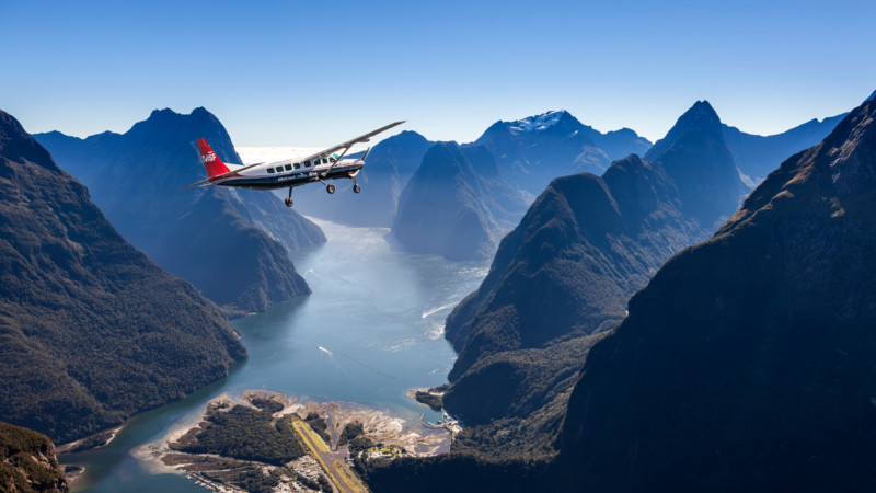 Discover the breath-taking beauty of the Milford sound from astounding heights!