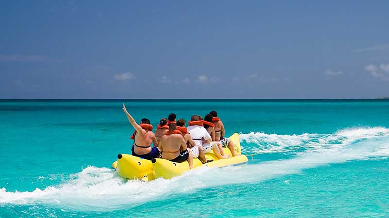 Come for a banana boat ride with Whitsundays Watersports right here in Airlie Beach