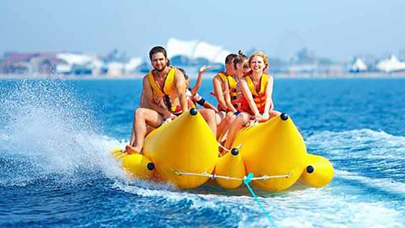 Come for a banana boat ride with Whitsundays Watersports right here in Airlie Beach