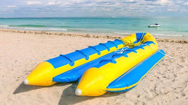 Come for a banana boat ride with Whitsundays Watersports right here in Airlie Beach