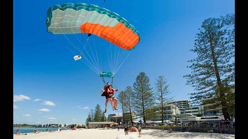 Experience the thrill skydiving from up to 12,000ft, taking in stunning views of the Sunshine Coast – from beautiful beaches the Glasshouse Mountains