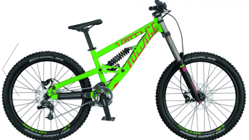 Scott Gambler - The Gambler is a proven downhill and free-ride machine, with eight inches of adjustable front and rear travel to smooth out the roughest of tracks.  

